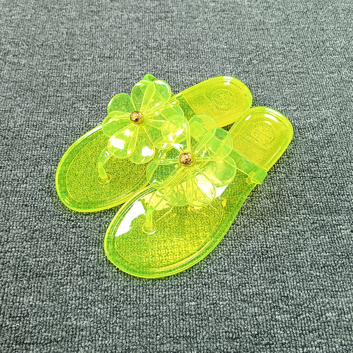 Wholesale Leather Sunflower Flip-flops for Women JDC-SP-BoH006