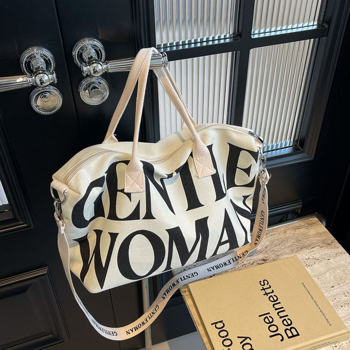 Wholesale Stylish canvas large capacity hand travel bag shoulder crossbody bag