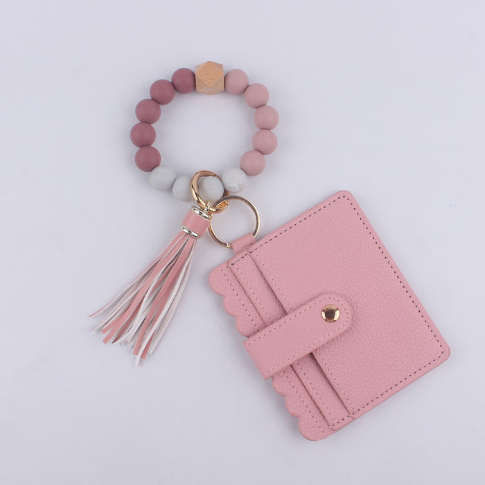 Wholesale Silicone bead bracelet accessories silicone Keychain