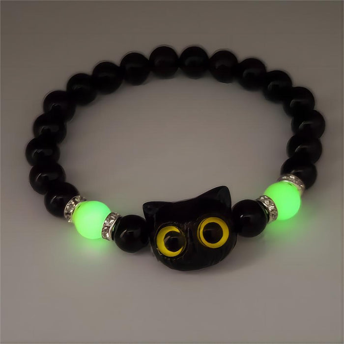 Wholesale Luminous cute kitten bracelet shell black and white bracelet couple bracelet gift