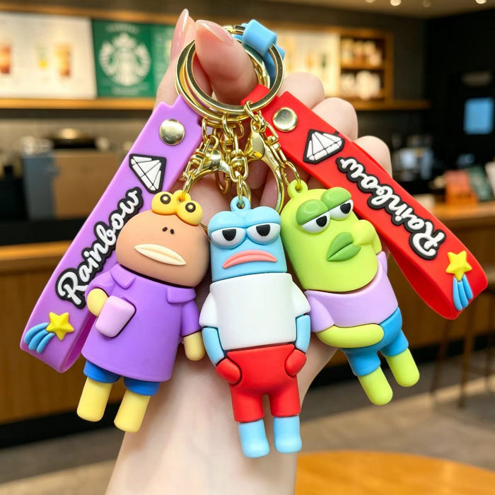 Wholesale Bottom Silly Fish Keychain Funny PVC Cartoon Pendant MOQ≥2