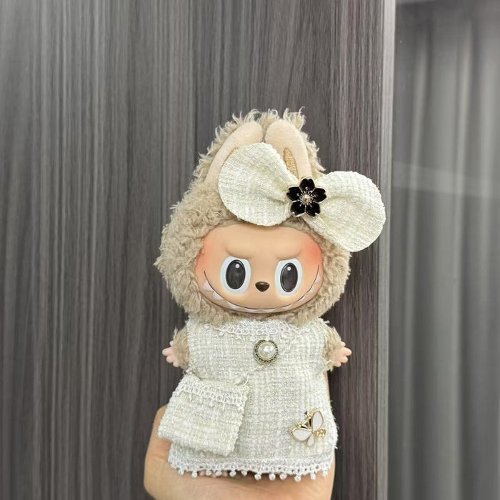 Wholesale Baby Clothes 17cm Plush Doll Pendant Pull Cloth Sitting Skirt Suit