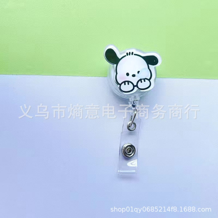 Wholesale Cute Cartoon Retractable Hanging Buckle Badge Reels Keychains