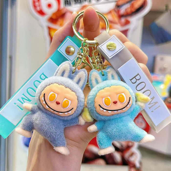 Wholesale Cute flocked plush toy keychains in various colors