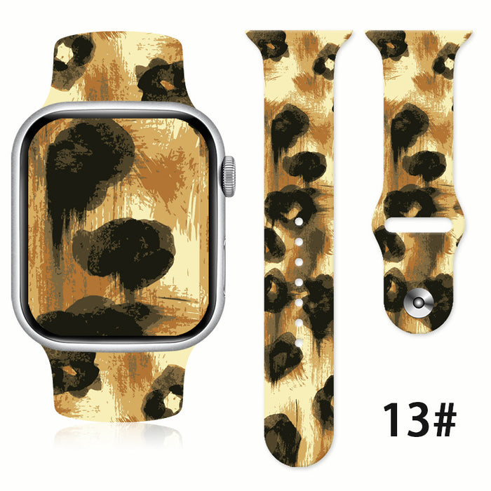 Wholesale Silicone Animal Fur Printed Silicone Watch Strap Wristband JDC-WD-NuoQi031