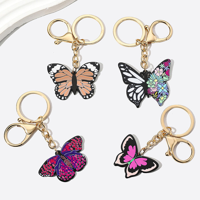 Wholesale Acrylic Colorful Butterfly Keychain JDC-KC-RongR007