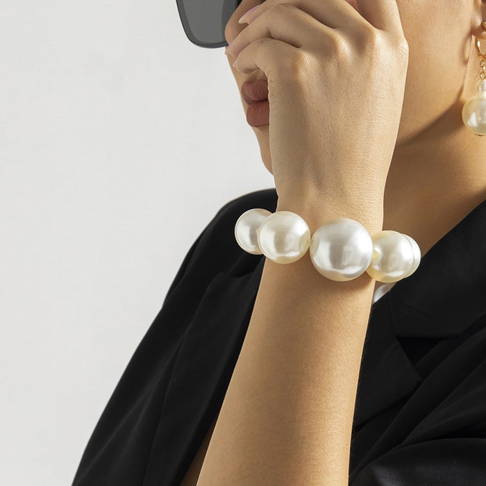 Wholesale Vintage bead chain necklace with imitation pearl and niche design