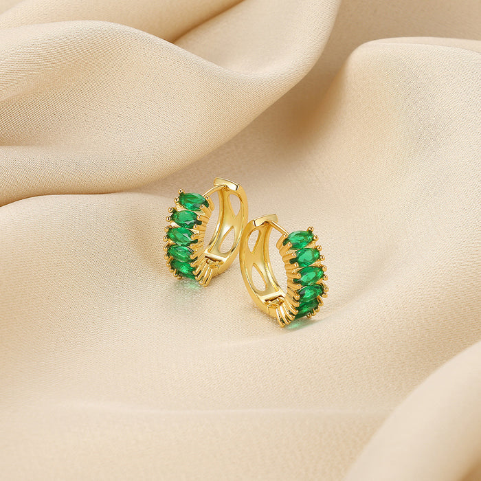 Wholesale Copper-Plated 18K Gold Earrings Elegant Hoop Light Luxury Earrings