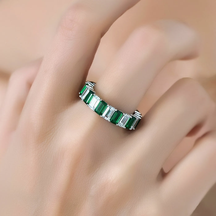 Wholesale Diamond Ring Single Wear Stacked Wear Emerald Diamond Ring