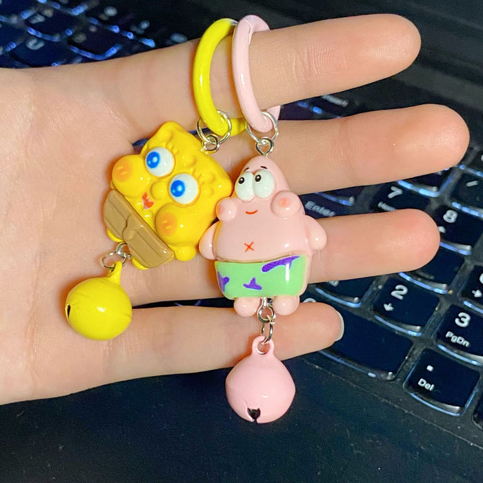 Wholesale Medium Cartoon Keychains Bell Cartoon Resin Pendant Girl School Bag Accessories Gift