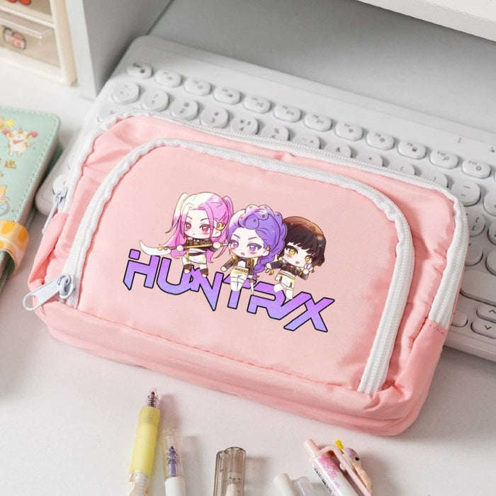 Wholesale KPOP Candy-colored cartoon print Pencil Bags for primary and secondary school girls