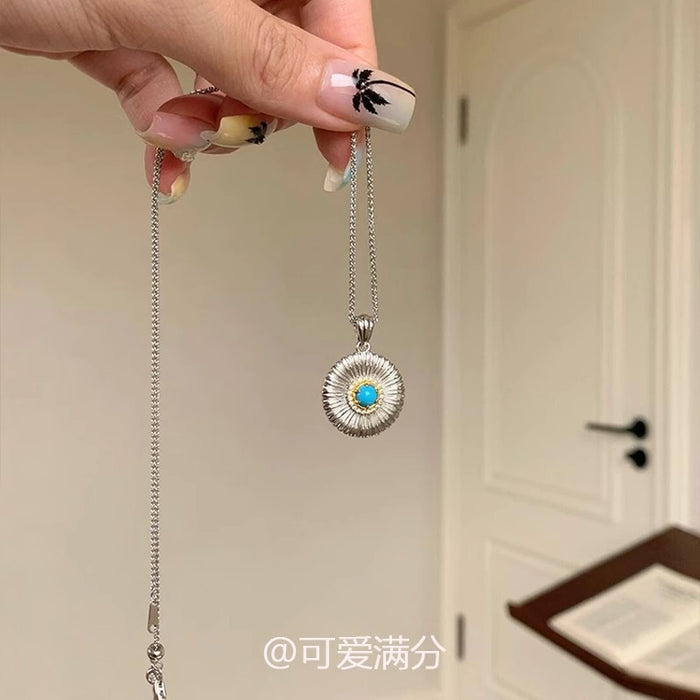 Wholesale Baroque pearl crescent silver necklace summer color zircon moon clavicle necklace