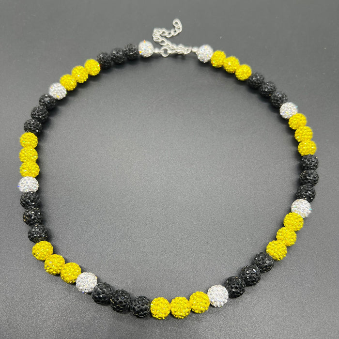 Wholesale Baseball necklace hip hop colorful diamond ball jewelry necklace