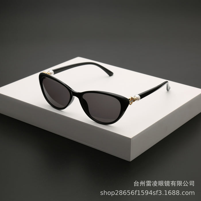 Wholesale Advanced New Cat Eye Frame Pearl Sunglasses Fashion Printed Sunglasses