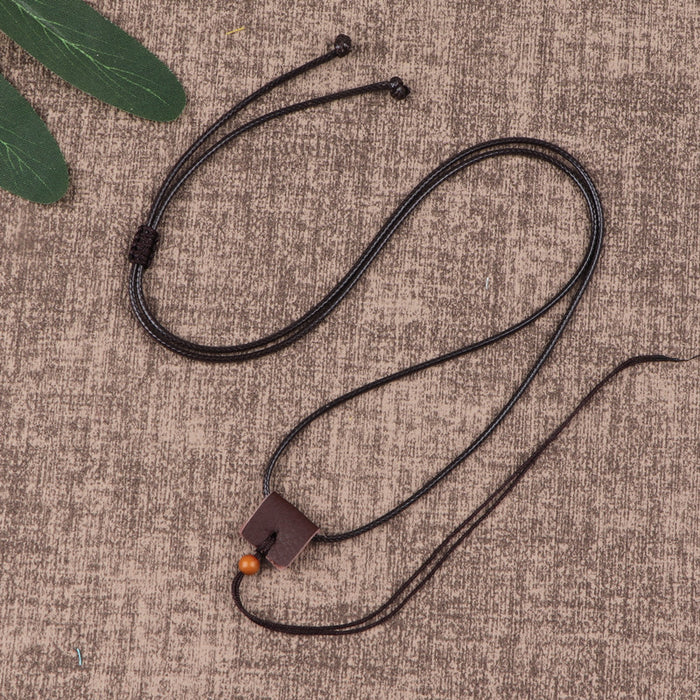 Wholesale Handmade Black Waxed Cord Pendant Necklace String Ethnic Chic DIY Jewelry Accessory Gift Boutique Resale