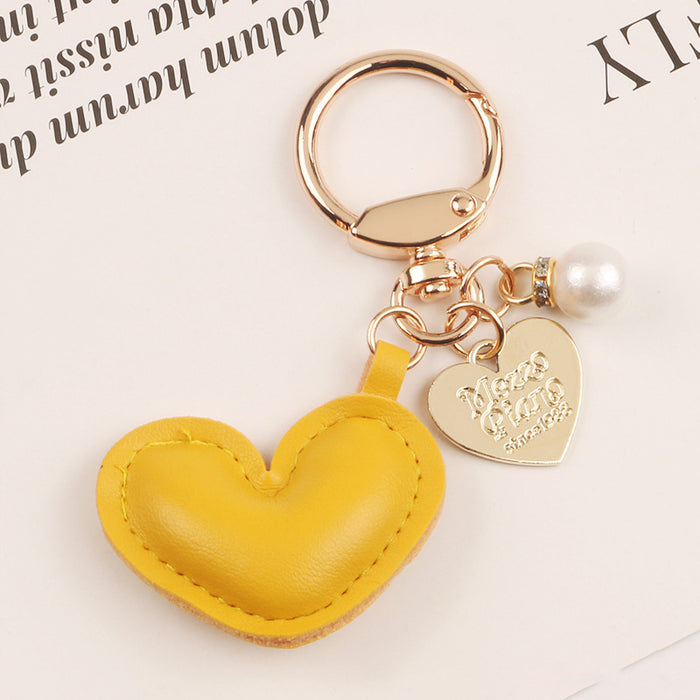 Wholesale Leather Heart Alloy Keychain JDC-KC-QianC003