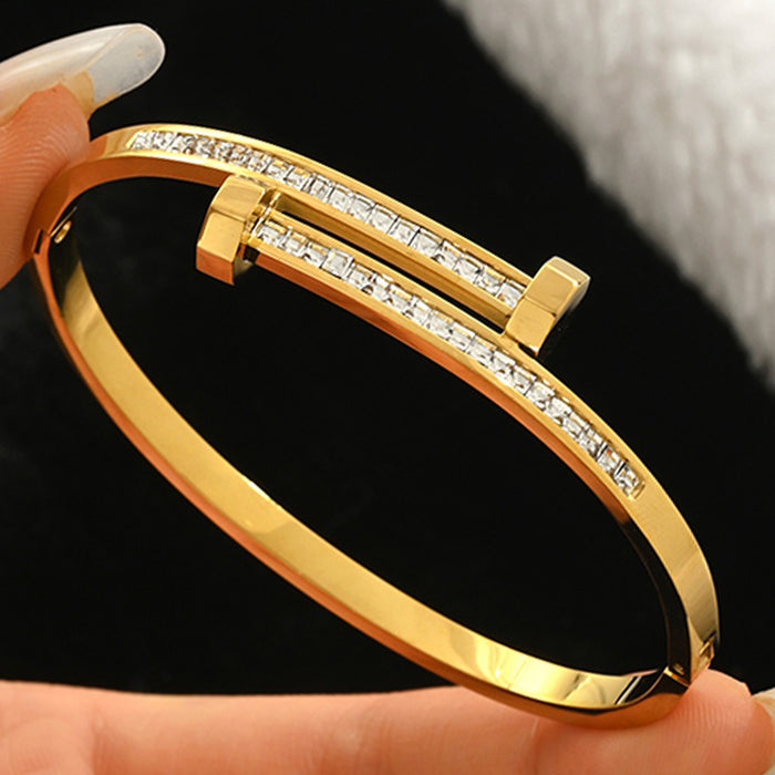 Wholesale Trendy Titanium Steel Full Rhinestone Starry Sky Bracelet Fashion Jewelry Accessory