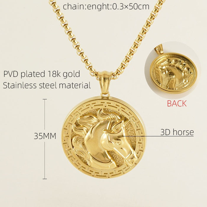 Wholesale Vintage Cross Virgin Mary Stainless Steel Necklace
