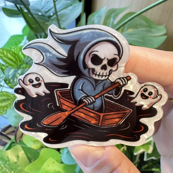 Wholesale Cute boating ghost clip,  playful ghost shark clip,  fun back of the head hairpin,   ponytail clip