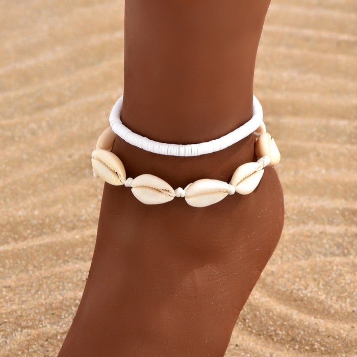 Wholesale Bohemian Shell Woven Anklet Set Fashion Accessory