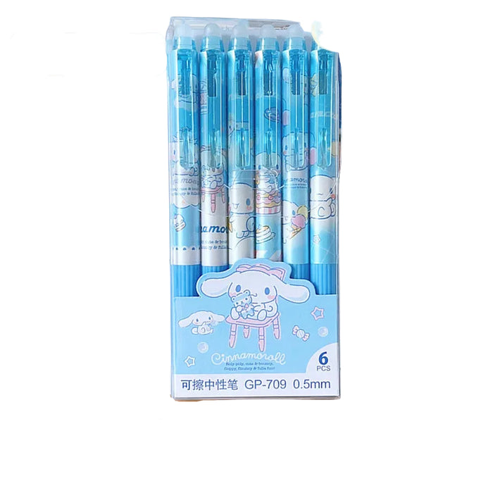 Wholesale Box of 6 Cartoon Print Erasable Ballpoint Pens