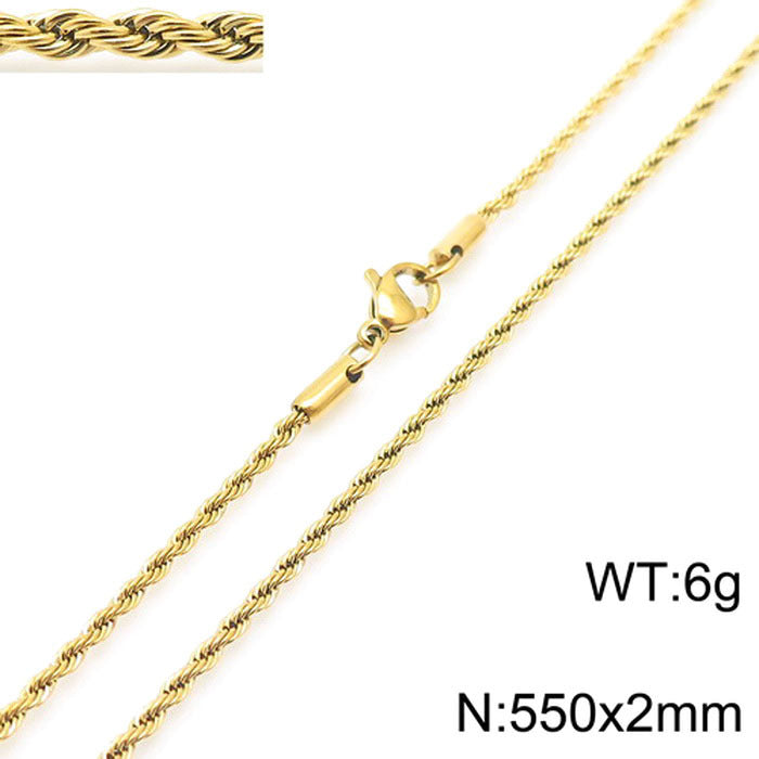 Wholesale Trendy Twist Chain Necklace Titanium Steel Jewelry