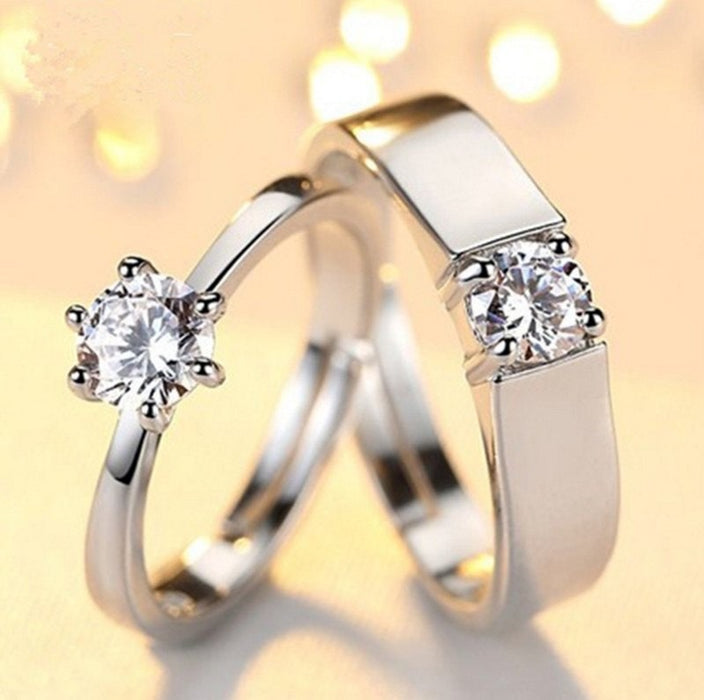 Wholesale Zircon rings for men and women, open mouth diamond inlaid men's hand jewelry