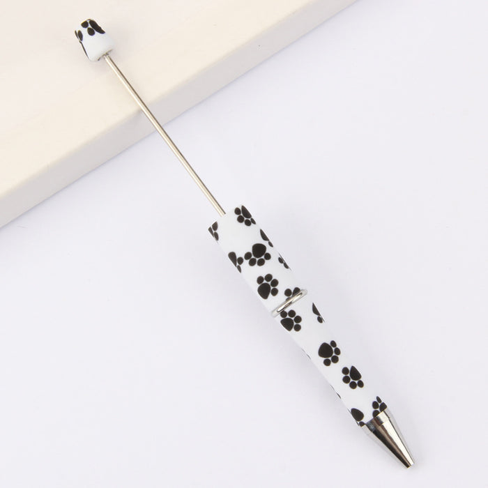 Wholesale DIY Beadable Pens  Cow Leopard Print  DIY for Beaded Plastic Pen JDC-PN-JinBN001