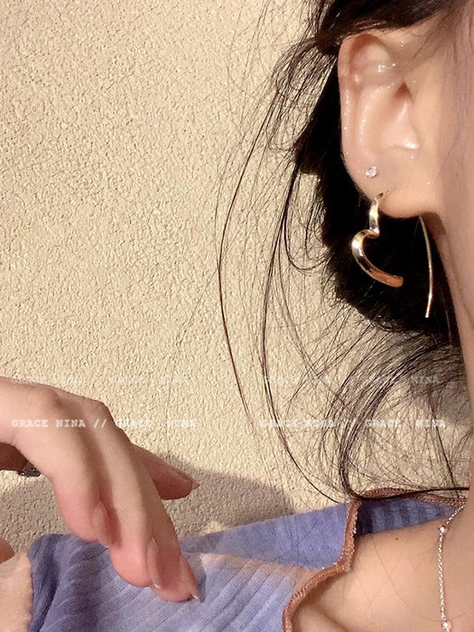 Wholesale Love exaggerated large earrings with simple design