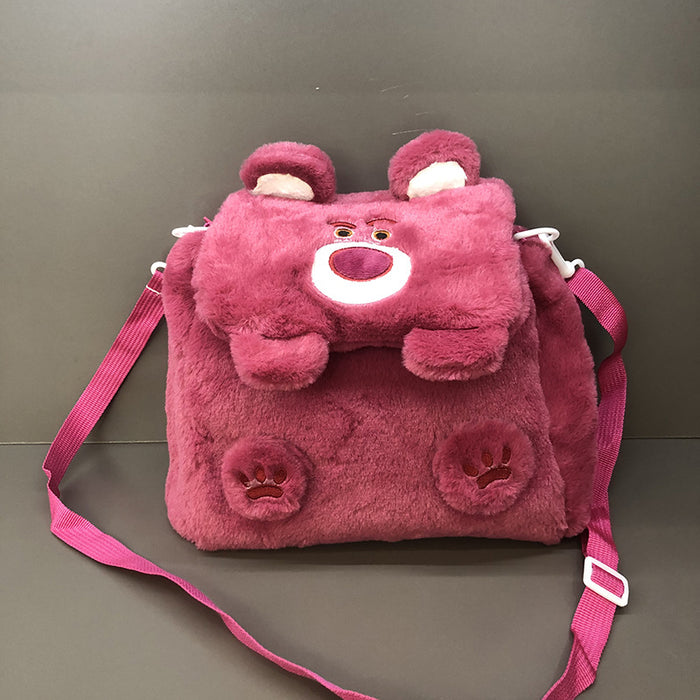 Wholesale Plush Bag Cartoon Flip Single Shoulder Crossbody Double Back Women's Children's Student Schoolbag Grasping Doll