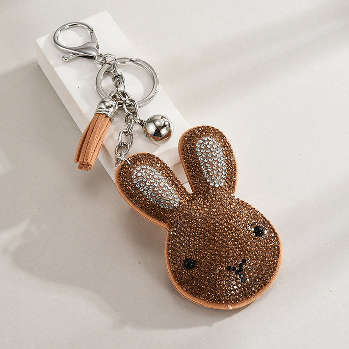 Wholesale Rabbit Metal Rhinestone Keychain