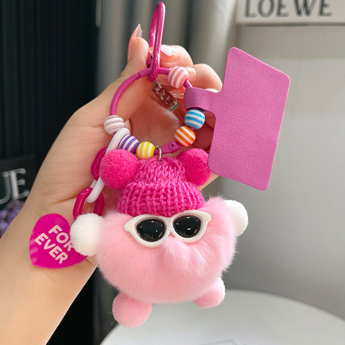 Wholesale Plush Strawberry Animal Car Keychain Bag Charm Trendy Decorative Accessory