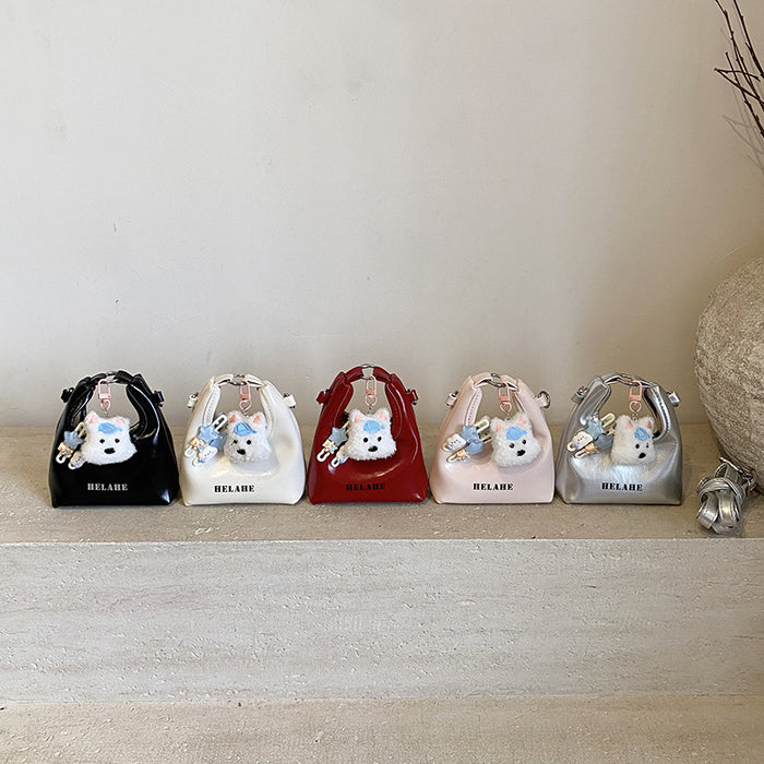 Wholesale Kids' Retro Oiled Leather Mini Cute Puppy Crossbody Shoulder Bags