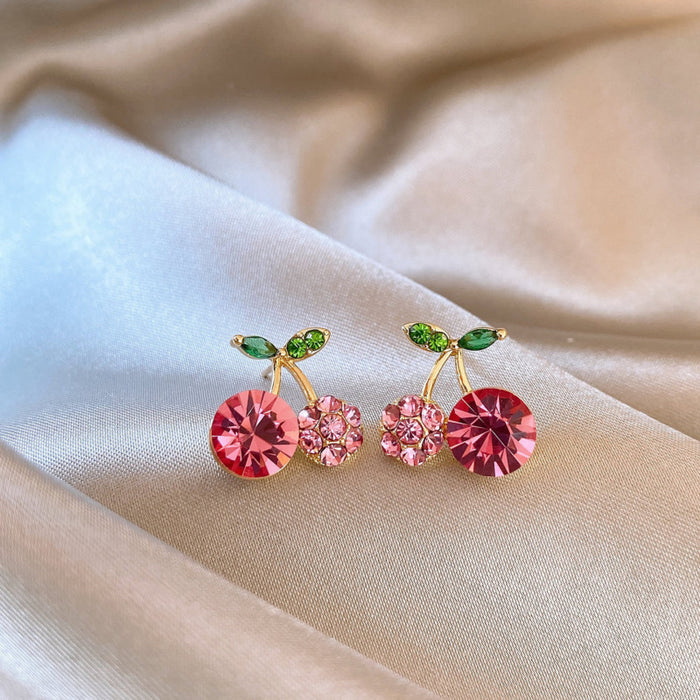 Wholesale Cherry Design Ear Studs Fashion Jewelry Accessory Gift