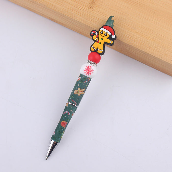 Wholesale Christmas Cartoon Silicone Beaded Pen (F) JDC-BP-GuangTian011