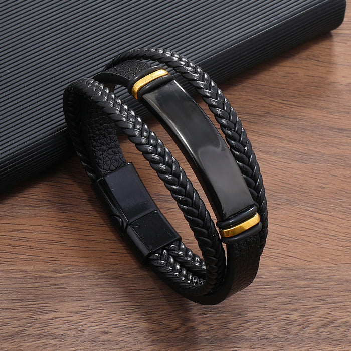 Wholesale Leather Bracelets Handmade Braided Pu Leather Bracelet JDC-BT-XH014