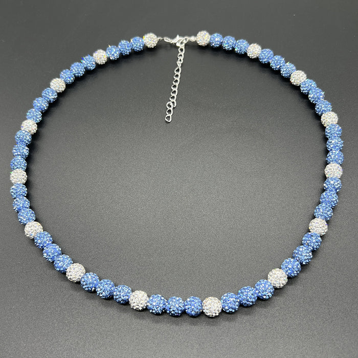 Wholesale Baseball necklace hip hop colorful diamond ball jewelry necklace