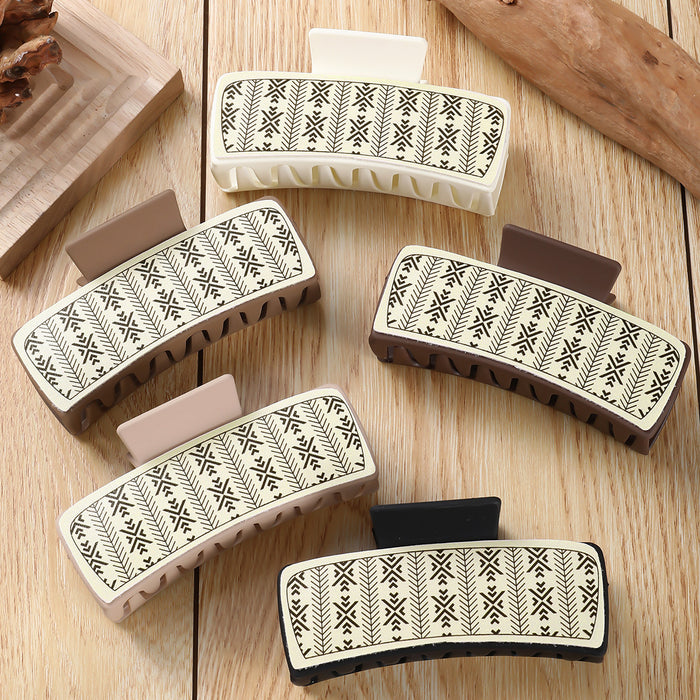 Wholesale multi-color beige leather square Hair Clips