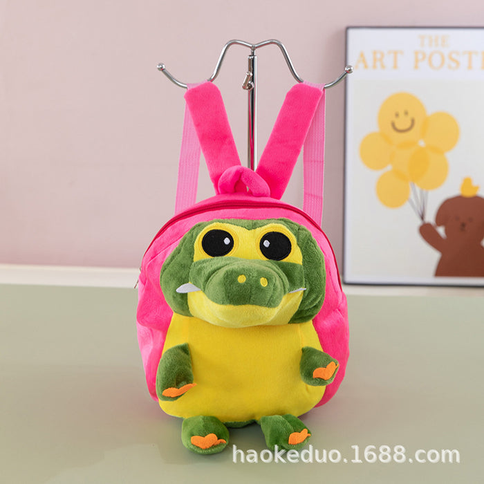 Wholesale Plush small backpack kindergarten school bag cartoon cute girl boy plush backpack