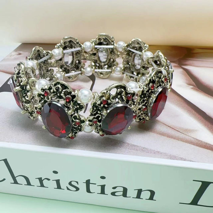 Wholesale Alloy Gem Pearl Bracelet