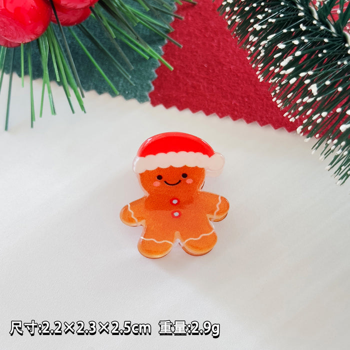 Wholesale Christmas small hairpin gingerbread man Christmas tree snowman small clip cute  hairpin holiday hair accessories
