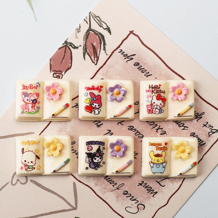 Wholesale Cartoon Book Resin Diy Decorative Patch Accessories JDC-FK-YaoL015