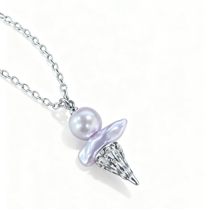 Wholesale Pearl Ice Cream Necklace Clavicle Chain plated 18K Gold Color Retention