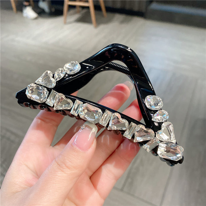 Wholesale Geometric Triangle Acrylic Rhinestone Hair Clip JDC-HC-HonW004