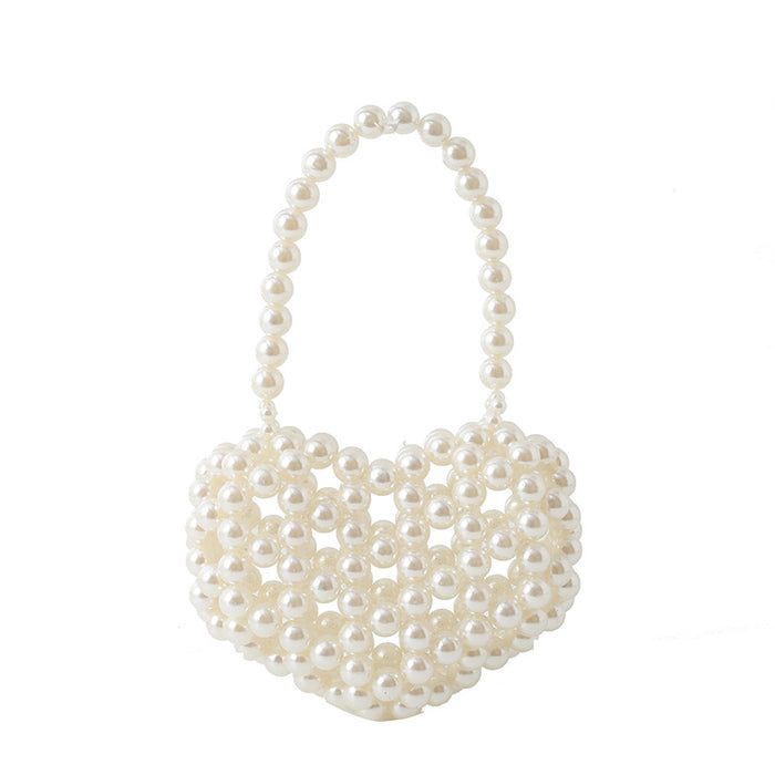 Wholesale Cute small bag, stylish pearl mini handbag, fashionable heart crossbody shoulder bag