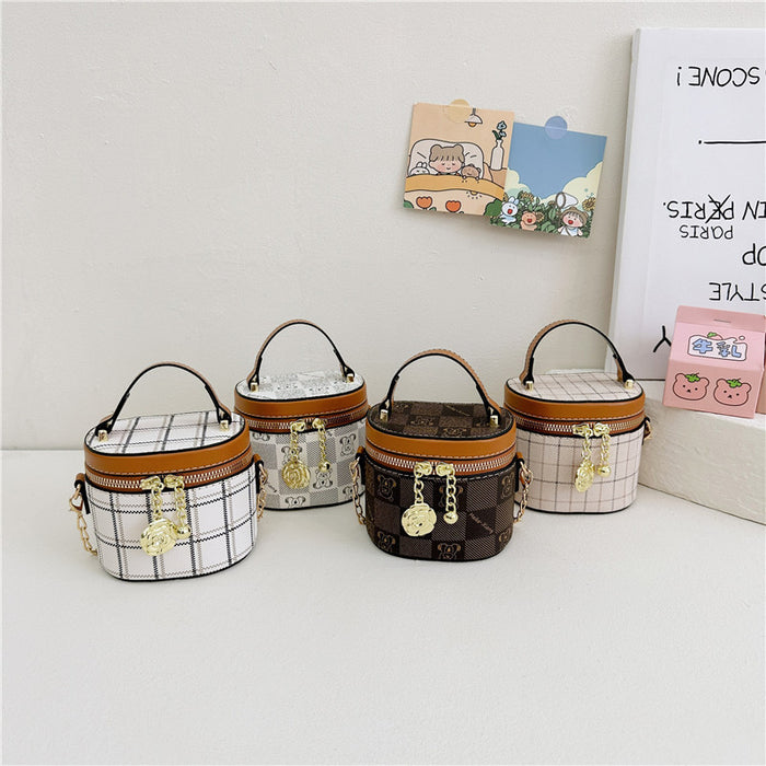 Wholesale Pu Fashion Plaid Small Bucket Children's Small Bag JDC-SD-DaJu019