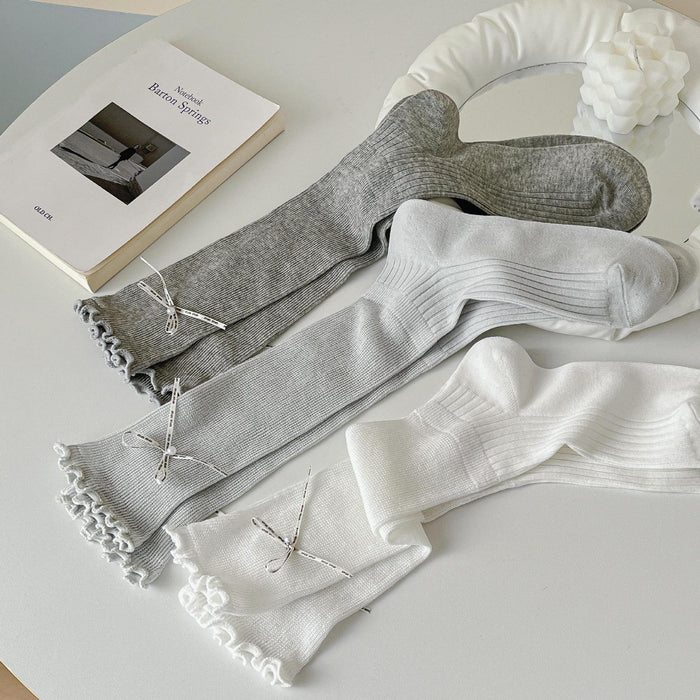 Wholesale Socks hollow pile socks solid color calf socks stacked and versatile socks