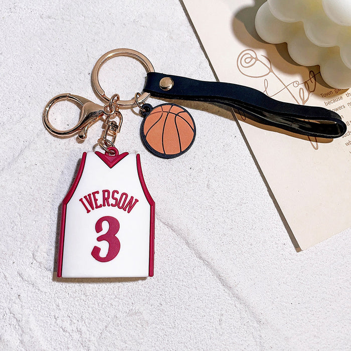 Wholesale Silicone Cartoon Jersey Keychain JDC-KC-Qiwei026