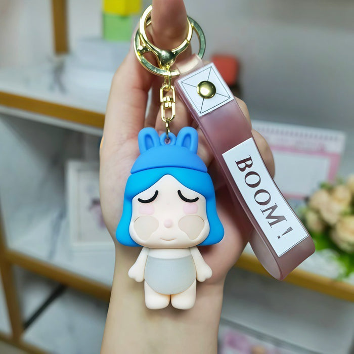 Wholesale Cartoon Tear Doll Metal Keychain Trendy Key Ring Fashion Accessory Gift MOQ≥5