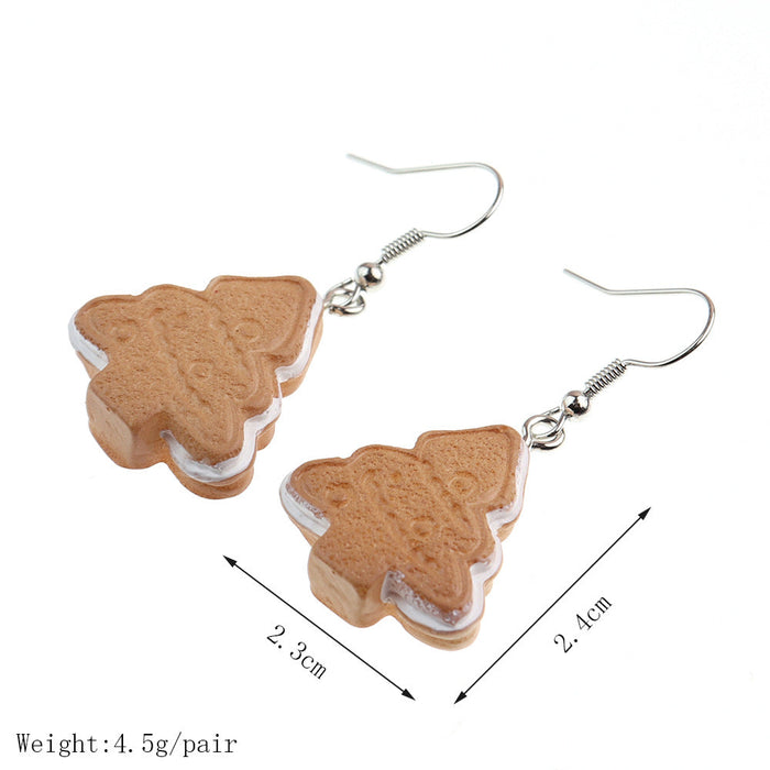 Wholesale Earrings Resin Cute Christmas Cartoon Cookies JDC-ES-niqing028